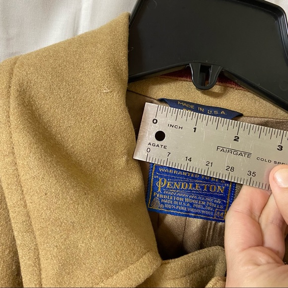 Vintage Tan Pendleton Men's Wool Coat Size 44 - Picture 8 of 12